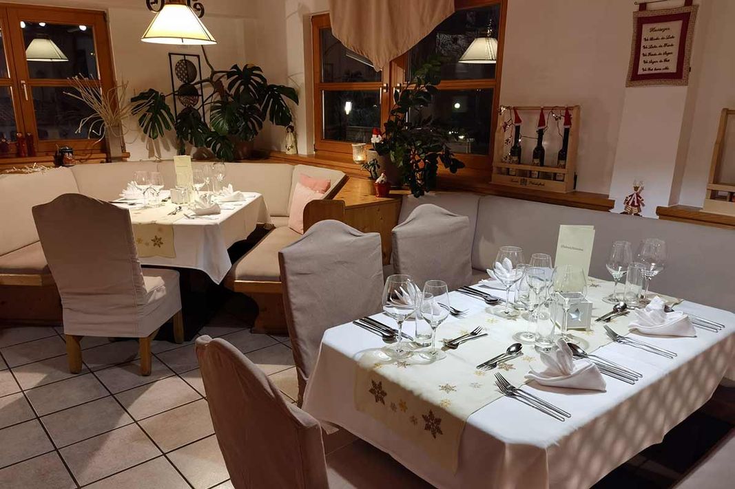 Abendessen im Restaurant "Kirchenwirt" in Neustift im Stubaital